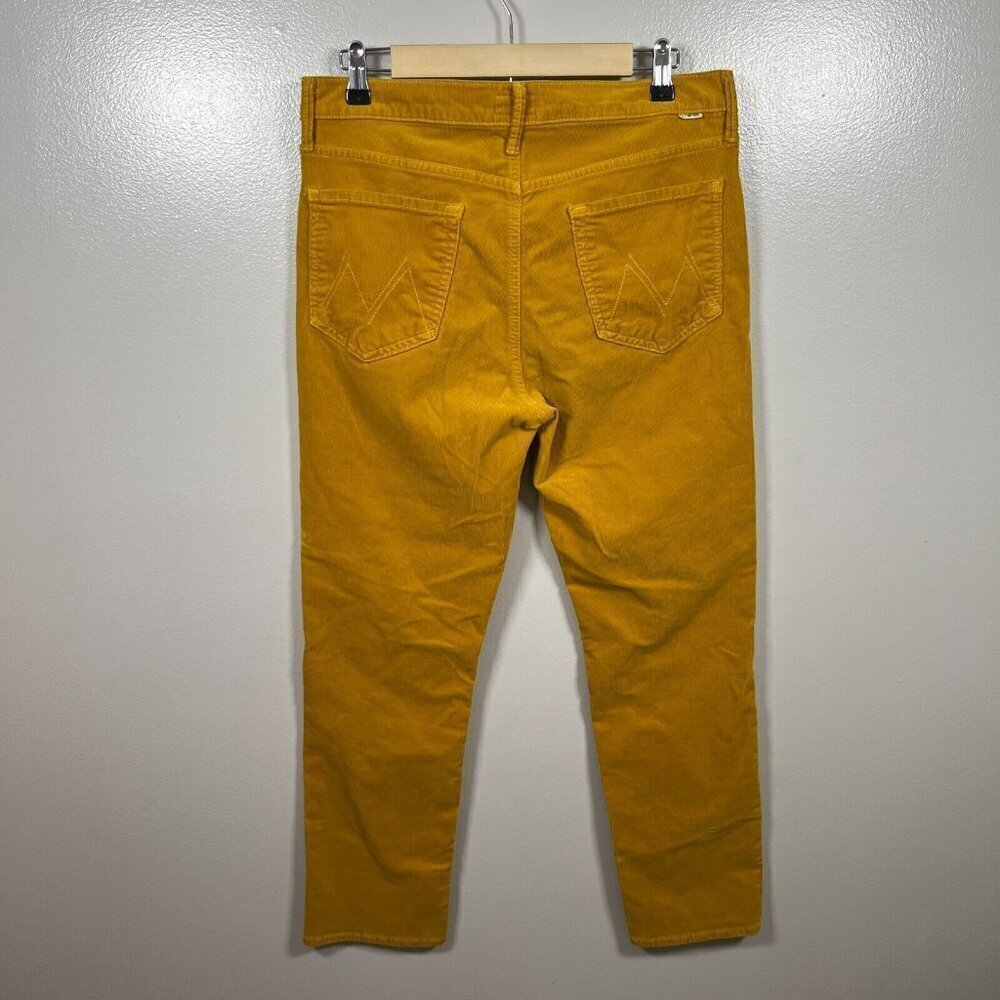 Mother Mid Rise Dazzler Ankle Corduroy Pants Size 32 Hopscotch Honey Yellow